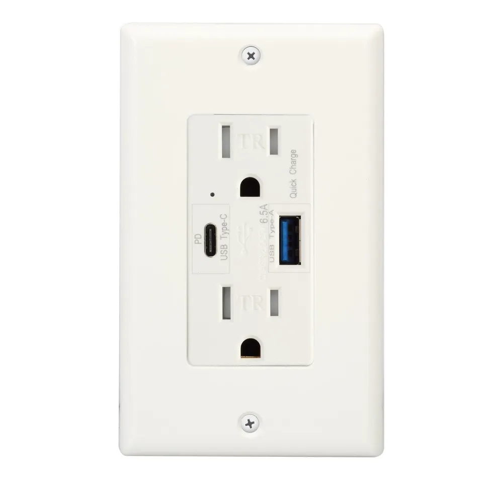 Magnedyne WC-601 presa USB da parete USB-A USB-C bianca