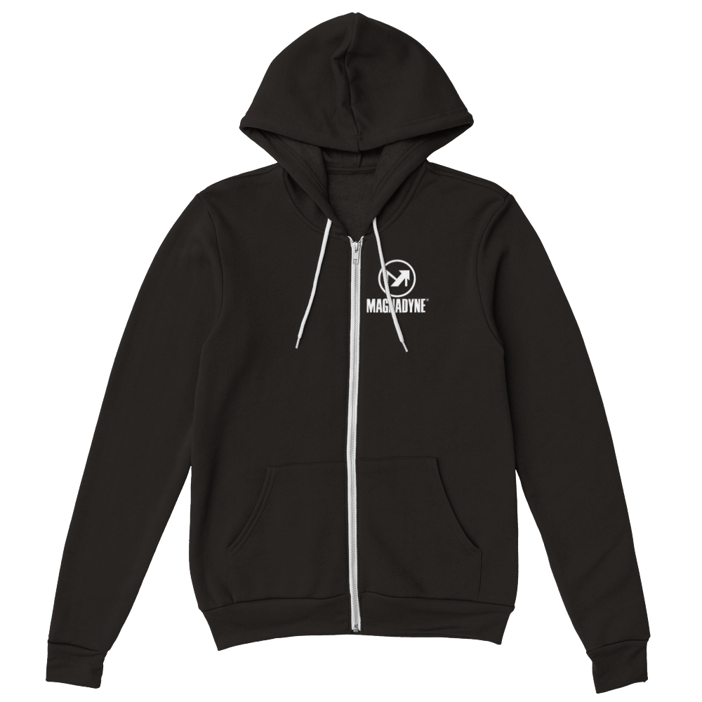 Magnedyne felpa zip premium con cappuccio unisex cotone