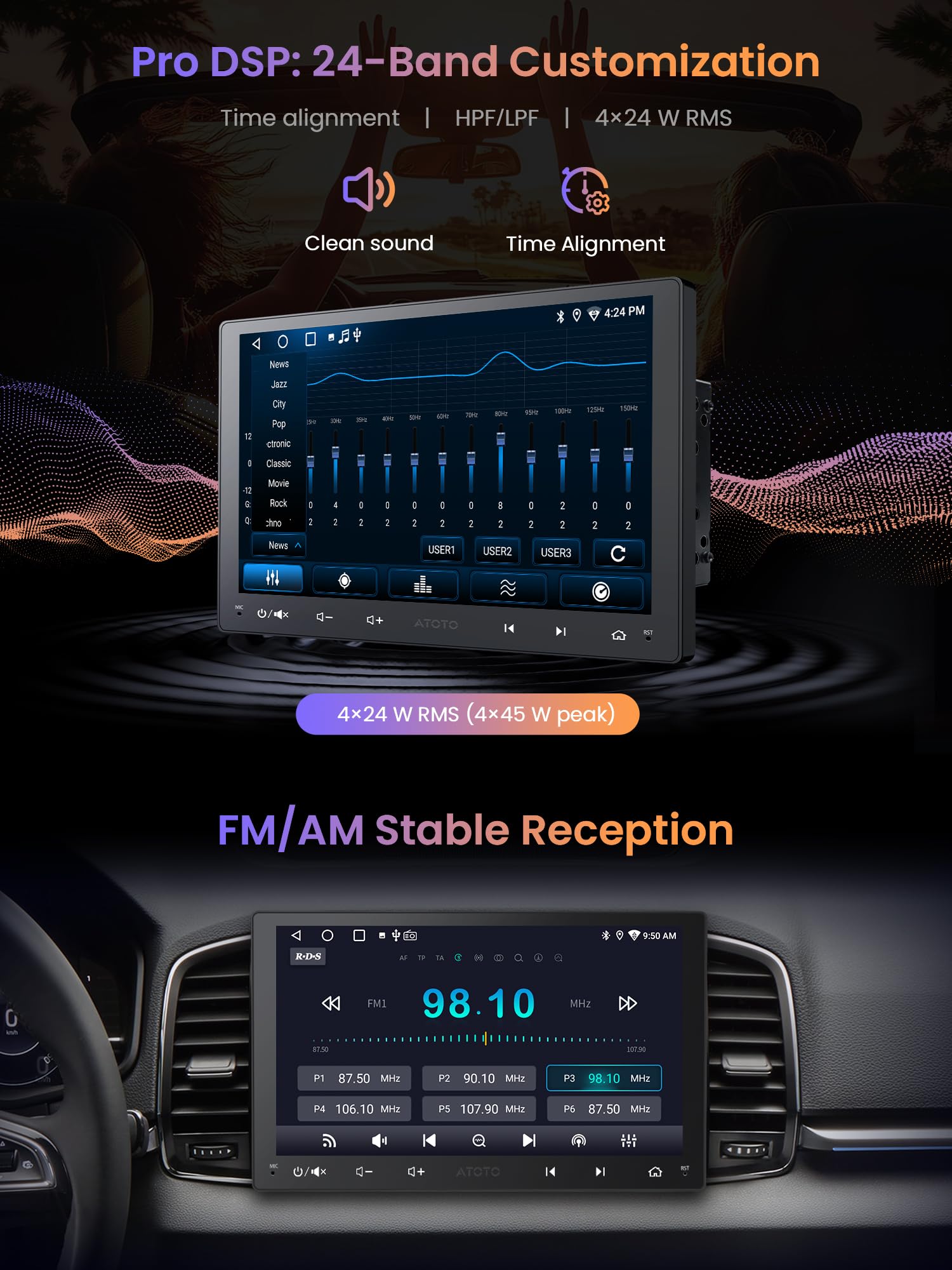ATOTOZONE A5 Lite Autoradio Android 9 Pollici 2 DIN CarPlay Wireless