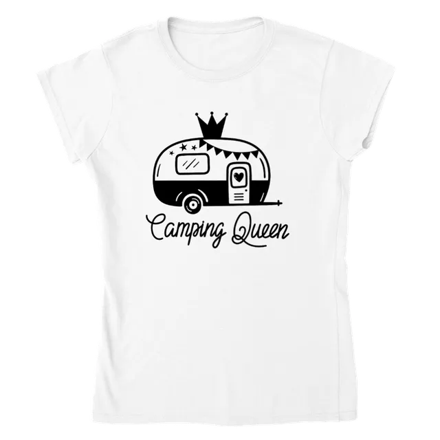 Camping Queen t-shirt donna girocollo bianca M
