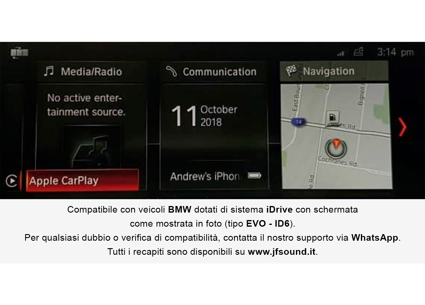 JFSound JF-039M18-EVO sistema multimediale auto per BMW MINI Android