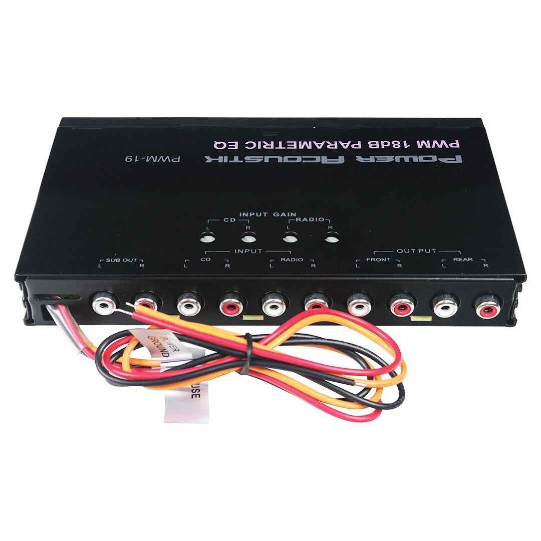 Power Acoustik PWM-19 Equalizzatore Auto 4 Bande con Sub