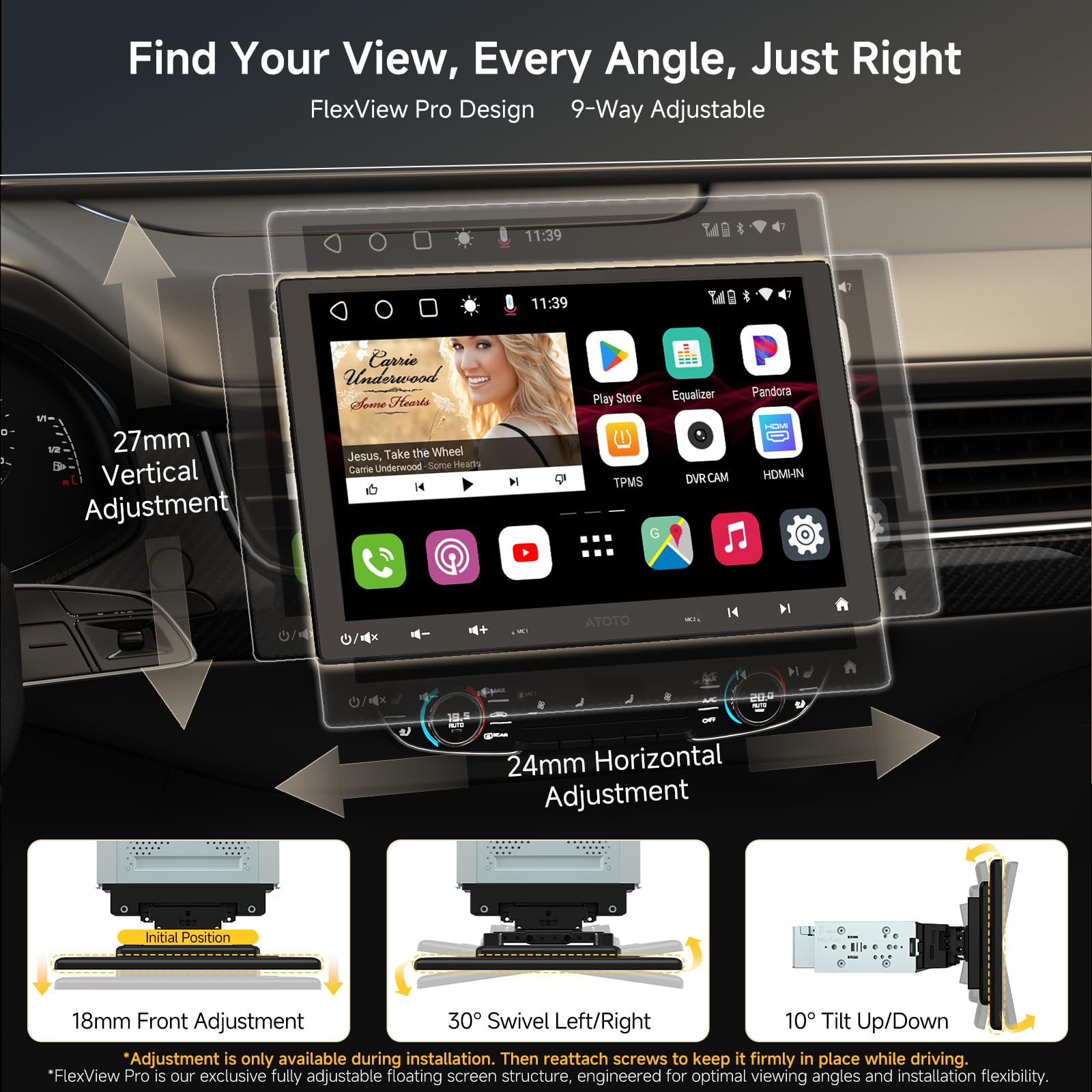 ATOTOZONE Car Stereo S8 MS autoradio 1 DIN 10,1" 4+32GB CarPlay