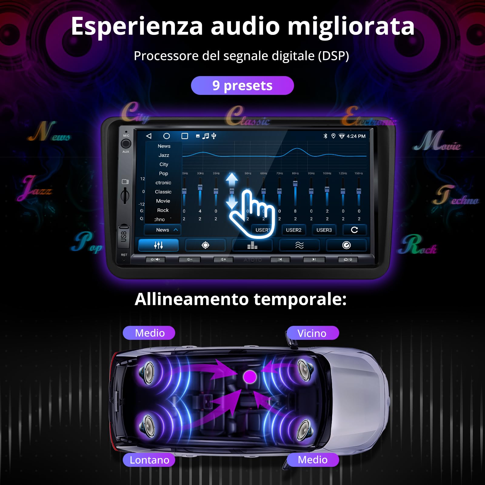 ATOTOZONE A5L autoradio Android 7" VW 2+32GB CarPlay