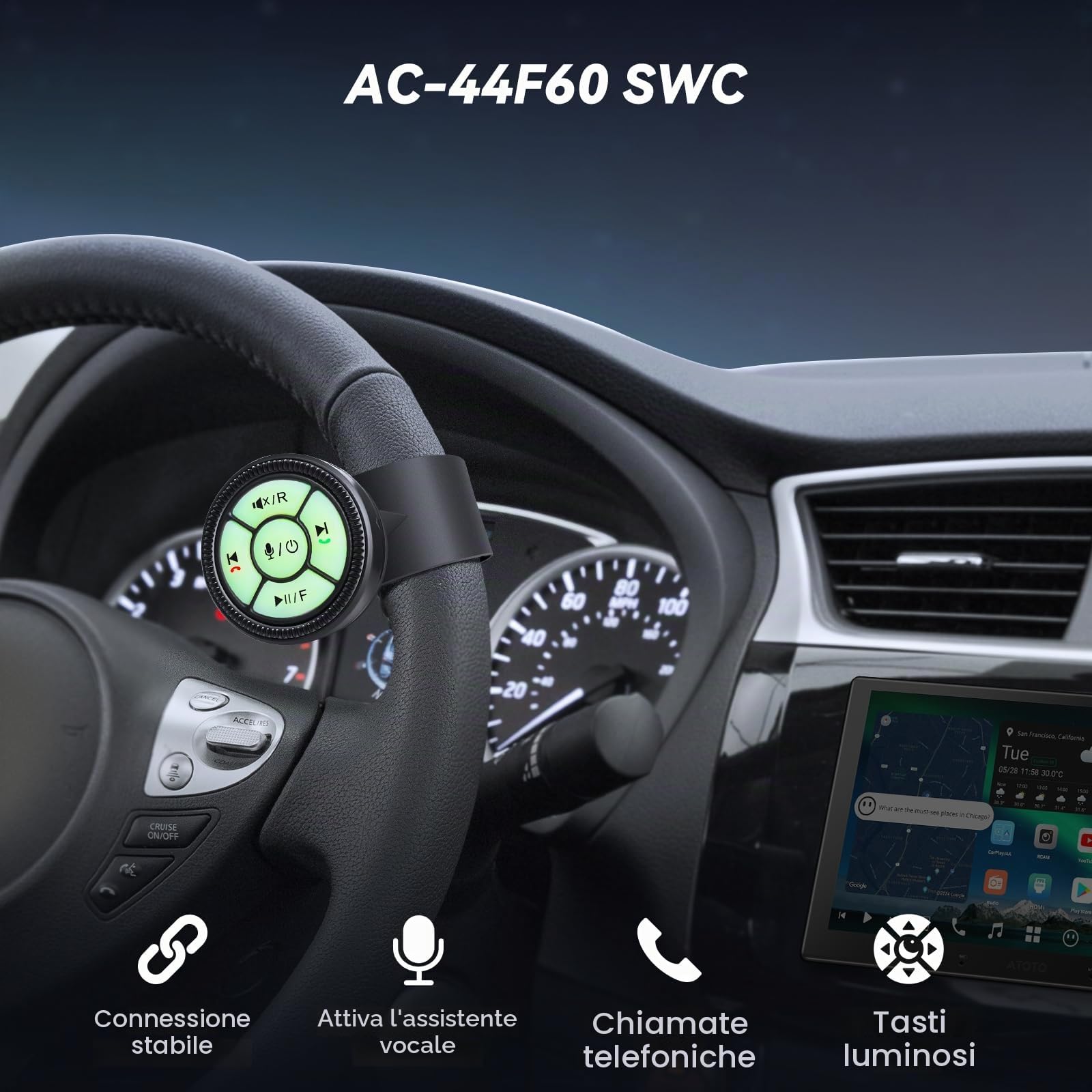 ATOTOZONE Car Accessories AC-44F60 comandi volante X10