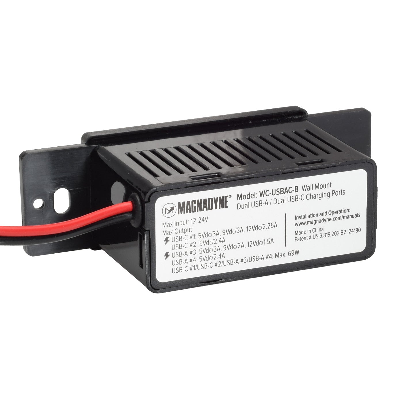 Magnedyne Utility Accessories caricatore USB da parete nero 4 porte 2A
