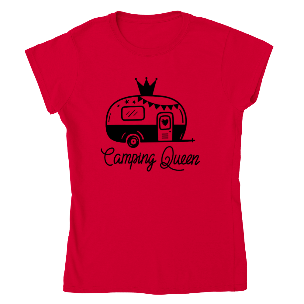 Camping Queen t-shirt donna girocollo bianca M