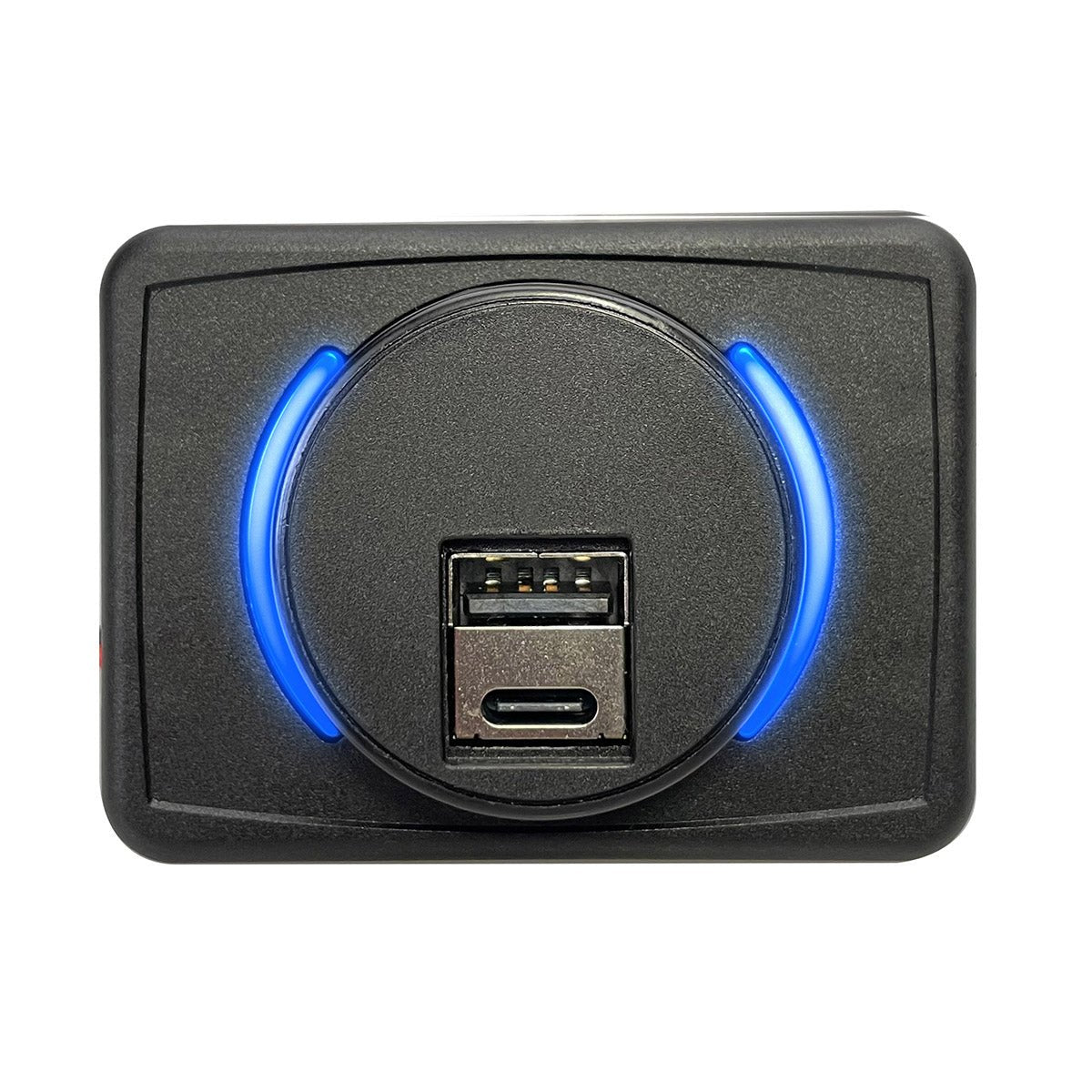 Magnedyne AUX-USB-SMACRC caricatore USB A+C 12V LED blu