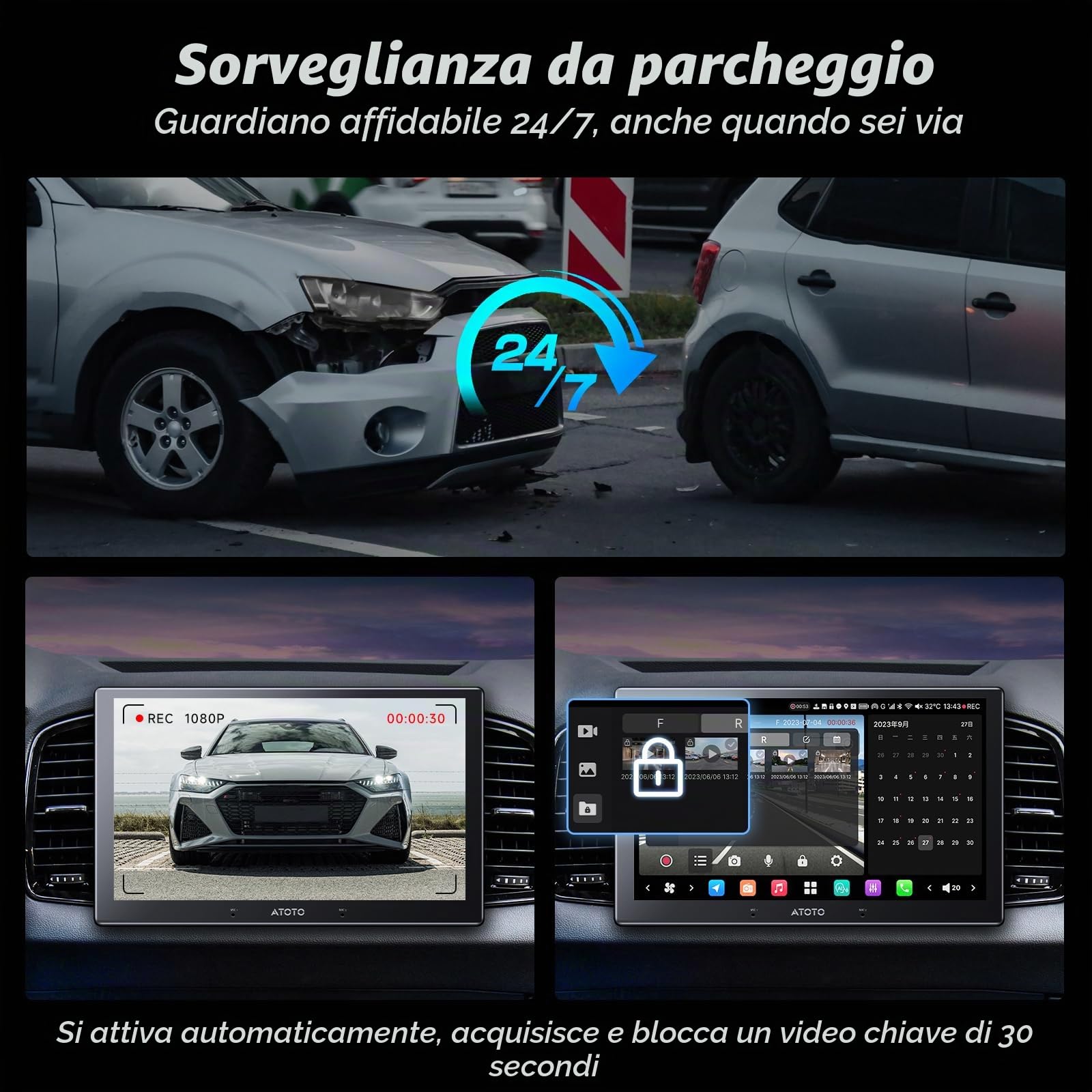 ATOTOZONE AC-FHD02LR Telecamera posteriore 1080P per X10