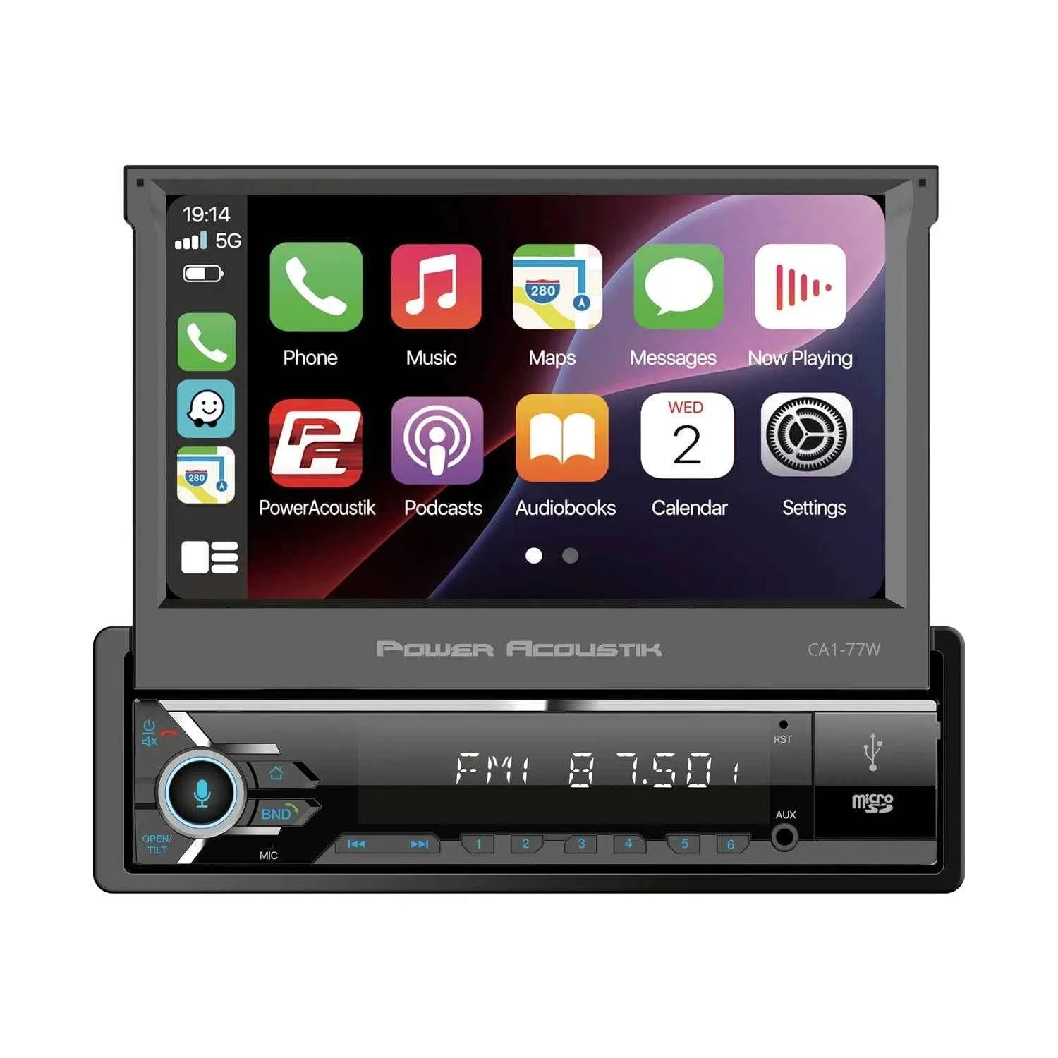 Power Acoustik CA1-77W autoradio 1 DIN 7" CarPlay Android Auto