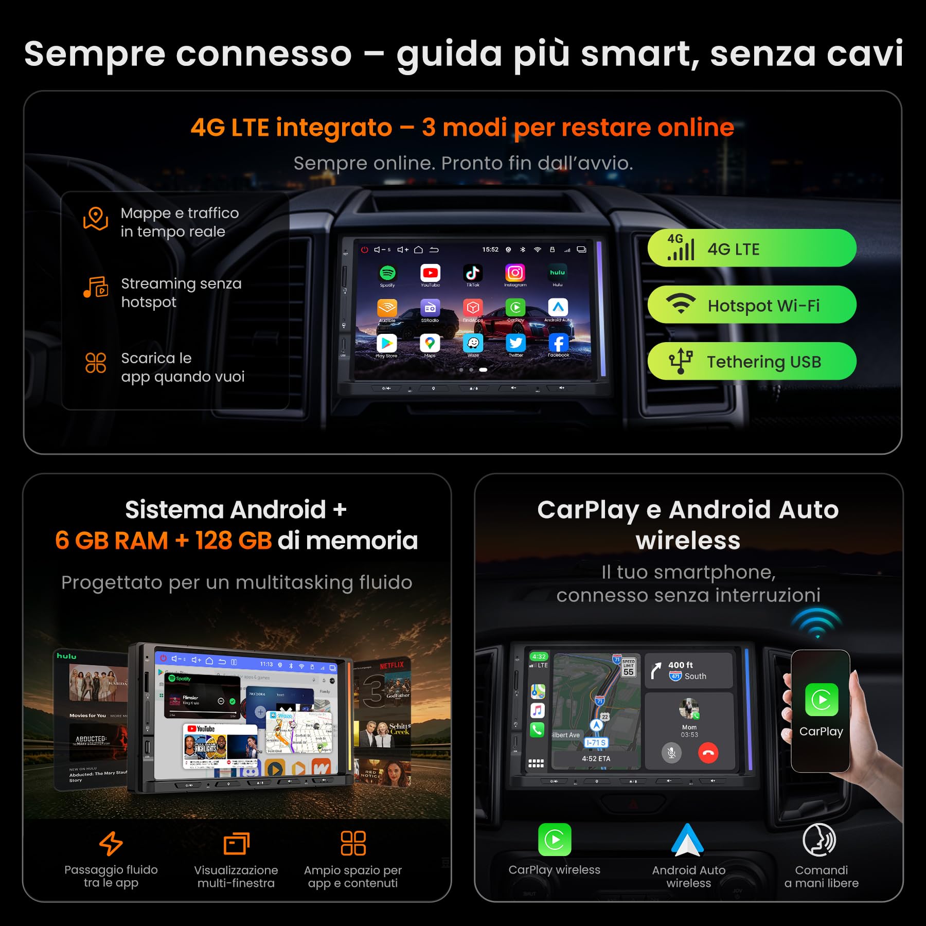 ATOTOZONE Car Stereo V10 autoradio 2 DIN 7" 6+128GB