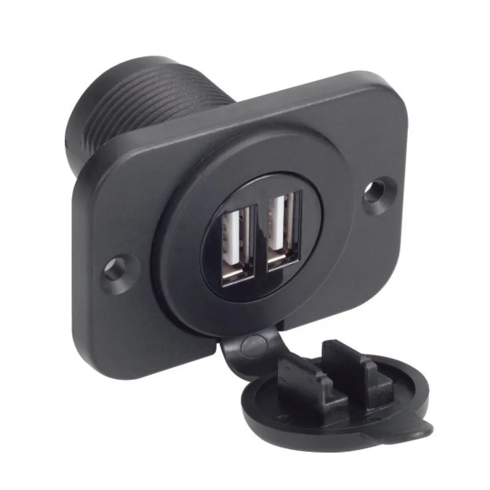 Magnedyne AUX-USB2FR Doppia Presa USB 12-24V 4.8A Camper