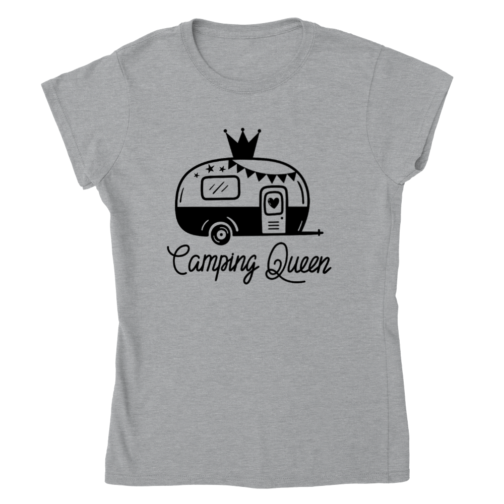 Camping Queen t-shirt donna girocollo bianca M