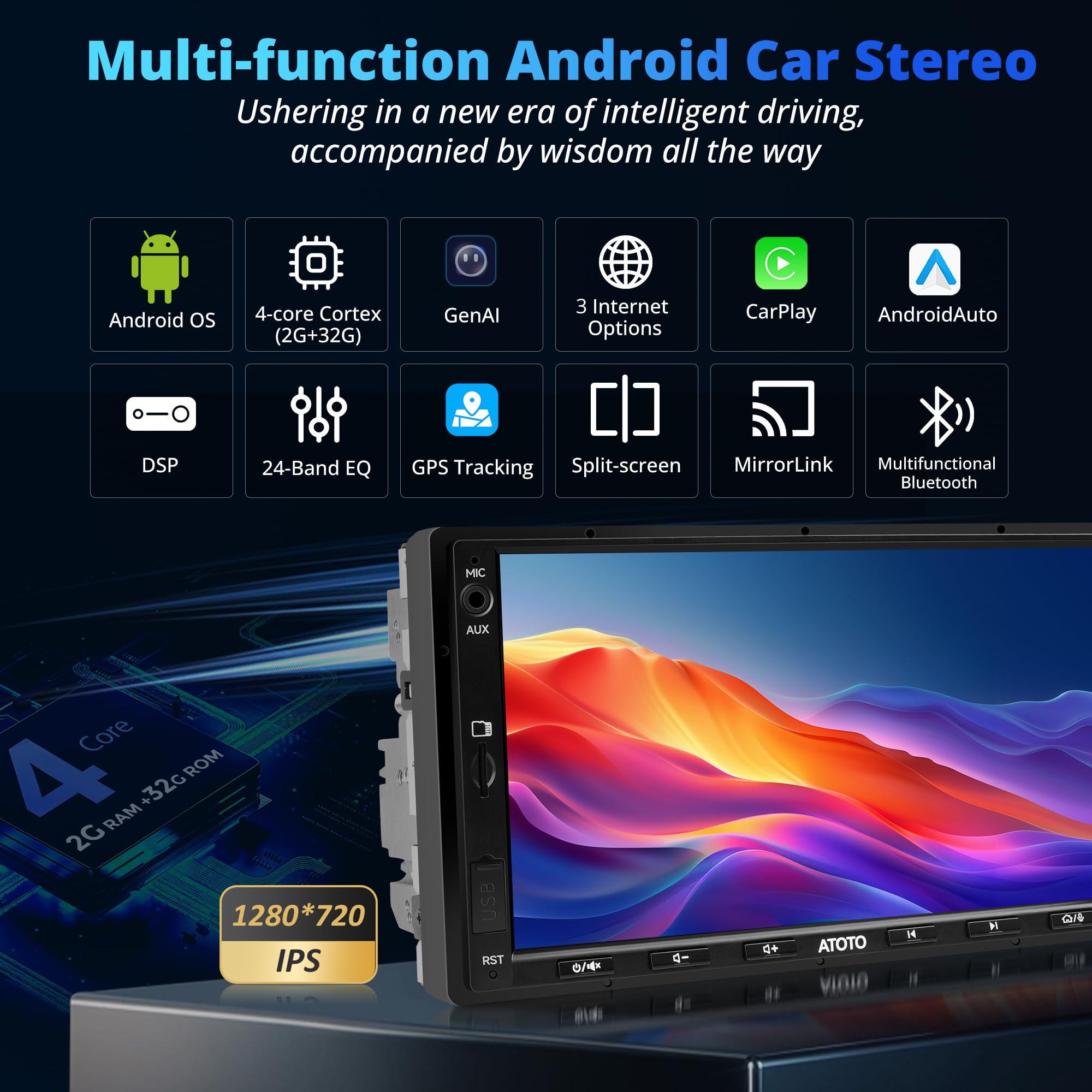 ATOTOZONE Car Stereo A5L autoradio 7" con DVR 2+32G
