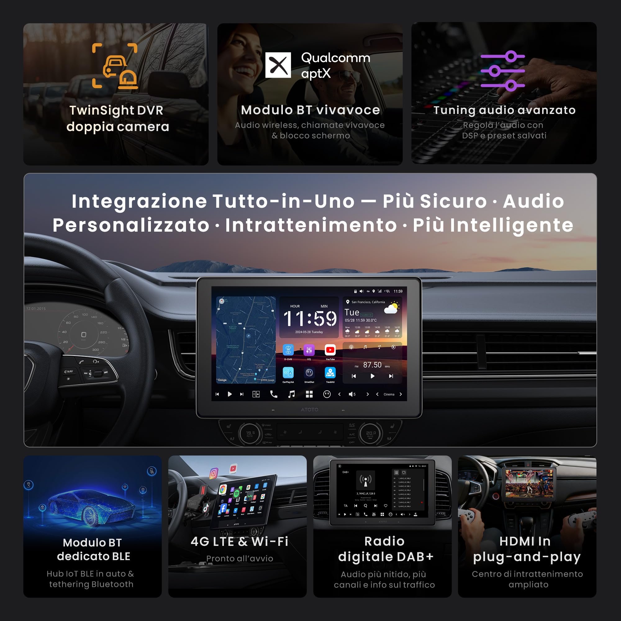ATOTOZONE Car Stereo X10DG211E autoradio 10.1" 8+128G DAB+
