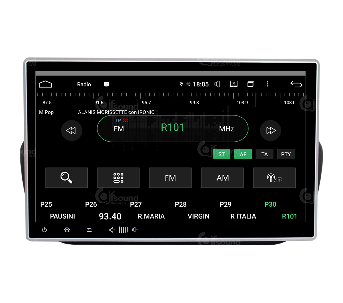 JFSound UP-PRO JF-011-UP-FF-PRO autoradio Android per Fiat Fiorino