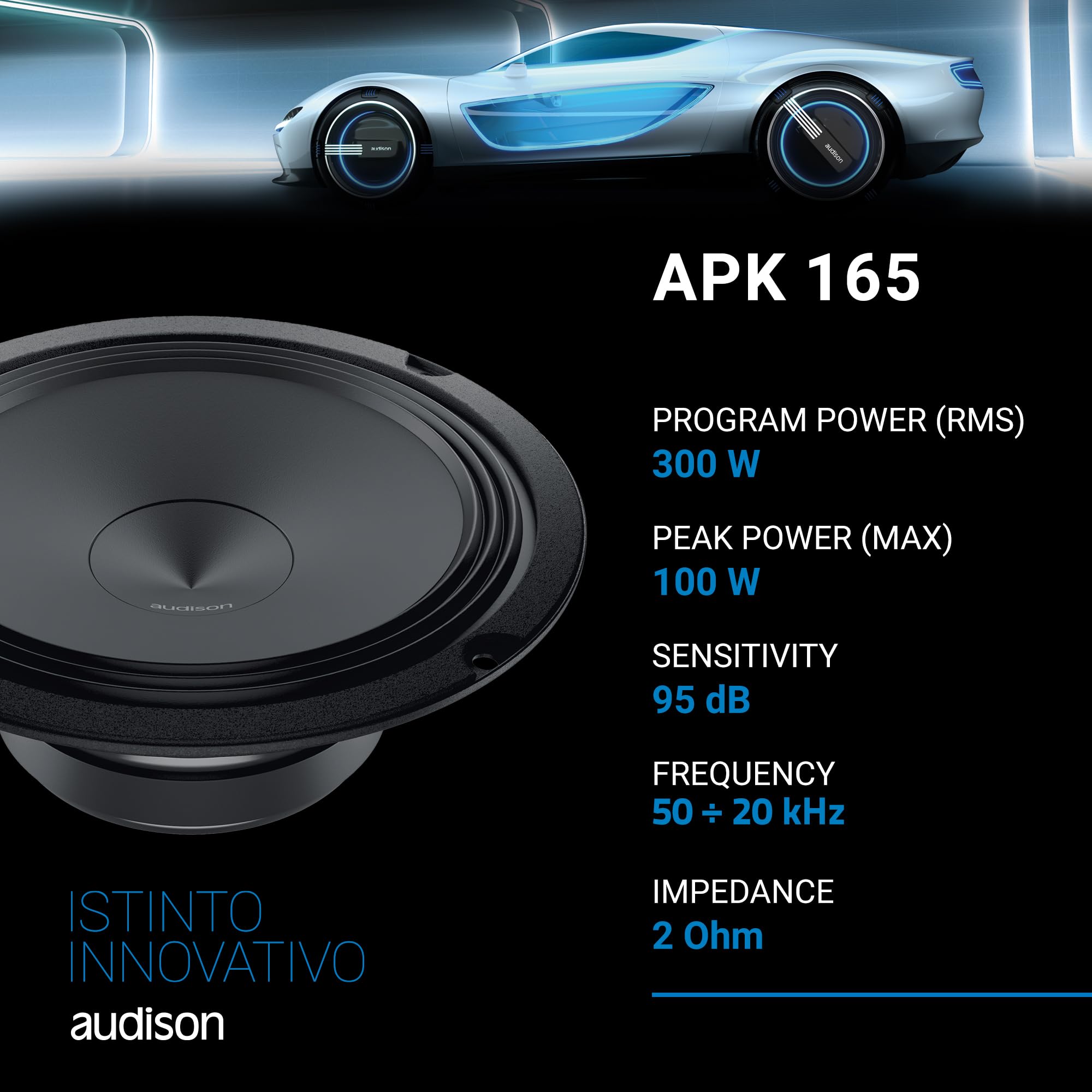 Audison Prima APK 165 2 Ohm Kit 2 Vie 165mm 300W