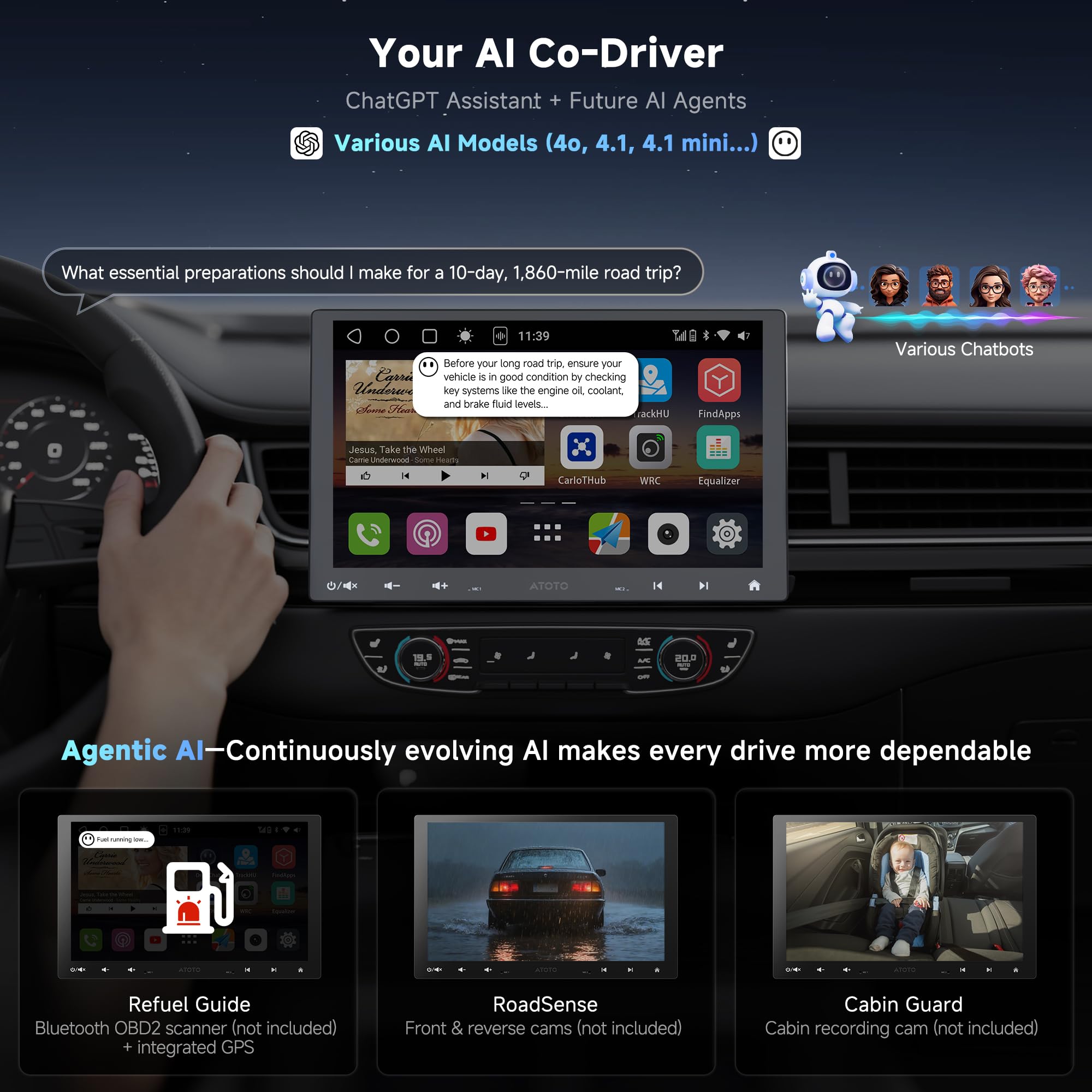 ATOTOZONE Car Stereo S8 MS autoradio 1 DIN 10,1" 4+32GB CarPlay