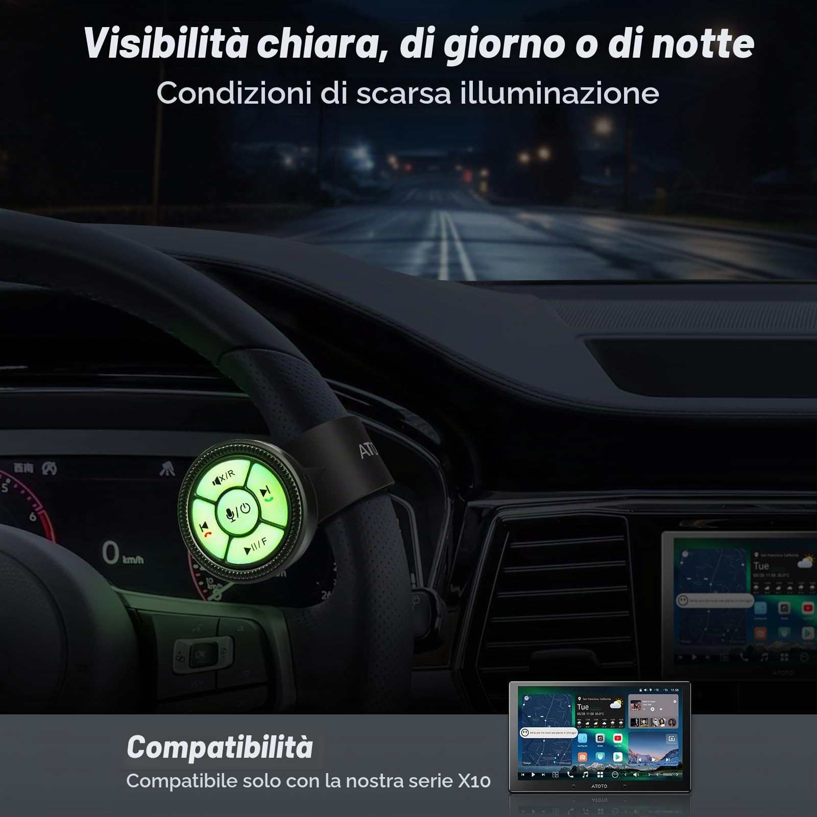 ATOTOZONE Car Accessories AC-44F60 comandi volante X10