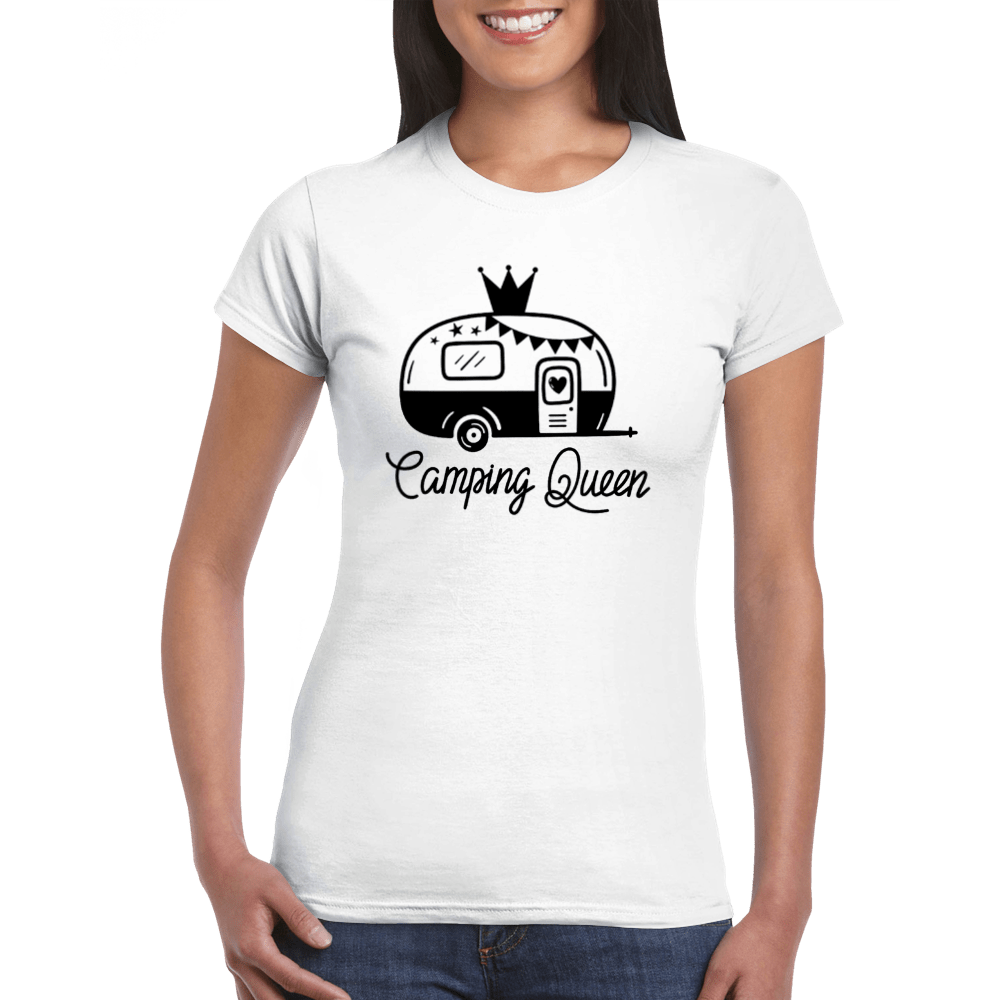 Camping Queen t-shirt donna girocollo bianca M