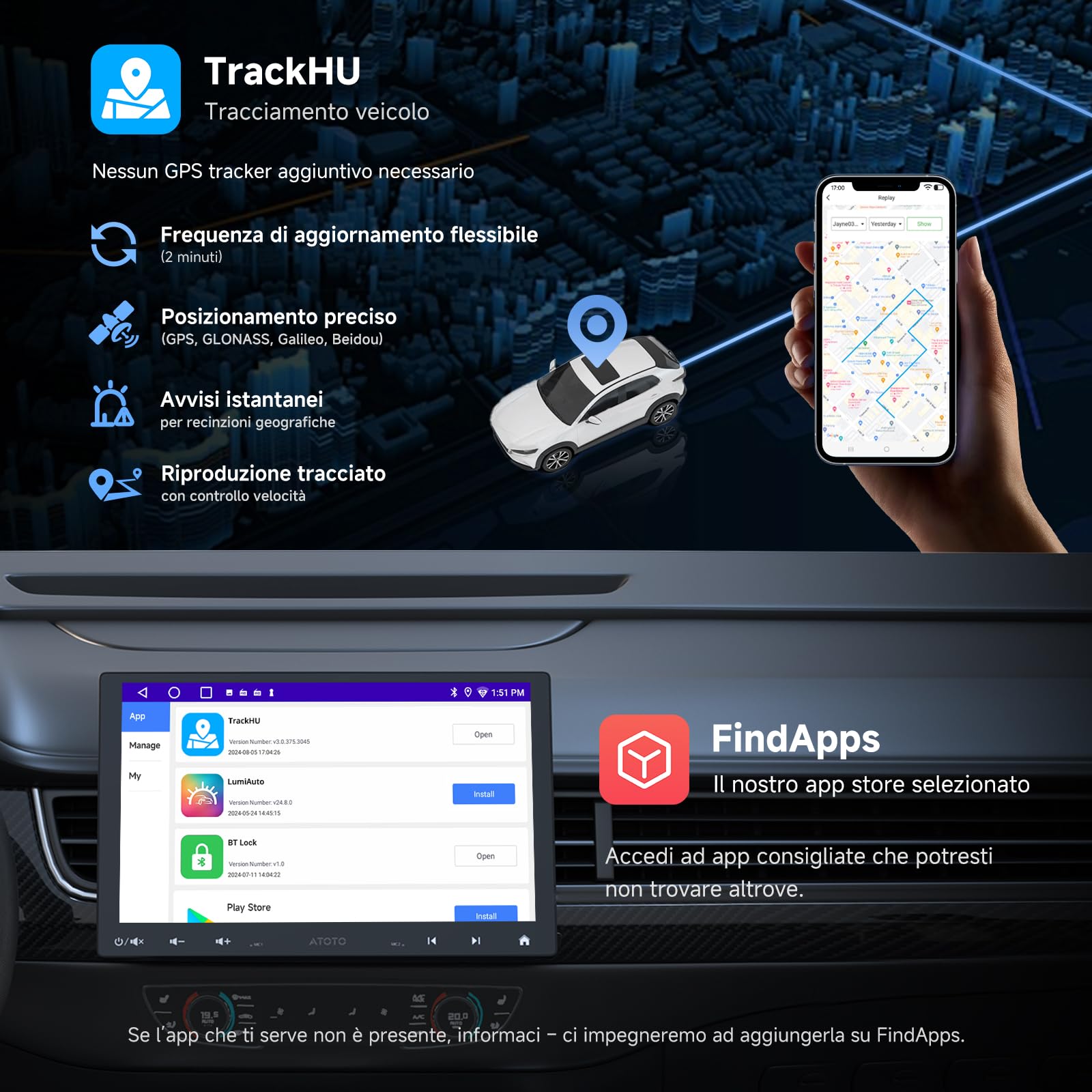 ATOTOZONE A5L autoradio Android 10.1" QLED 2G+32G CarPlay