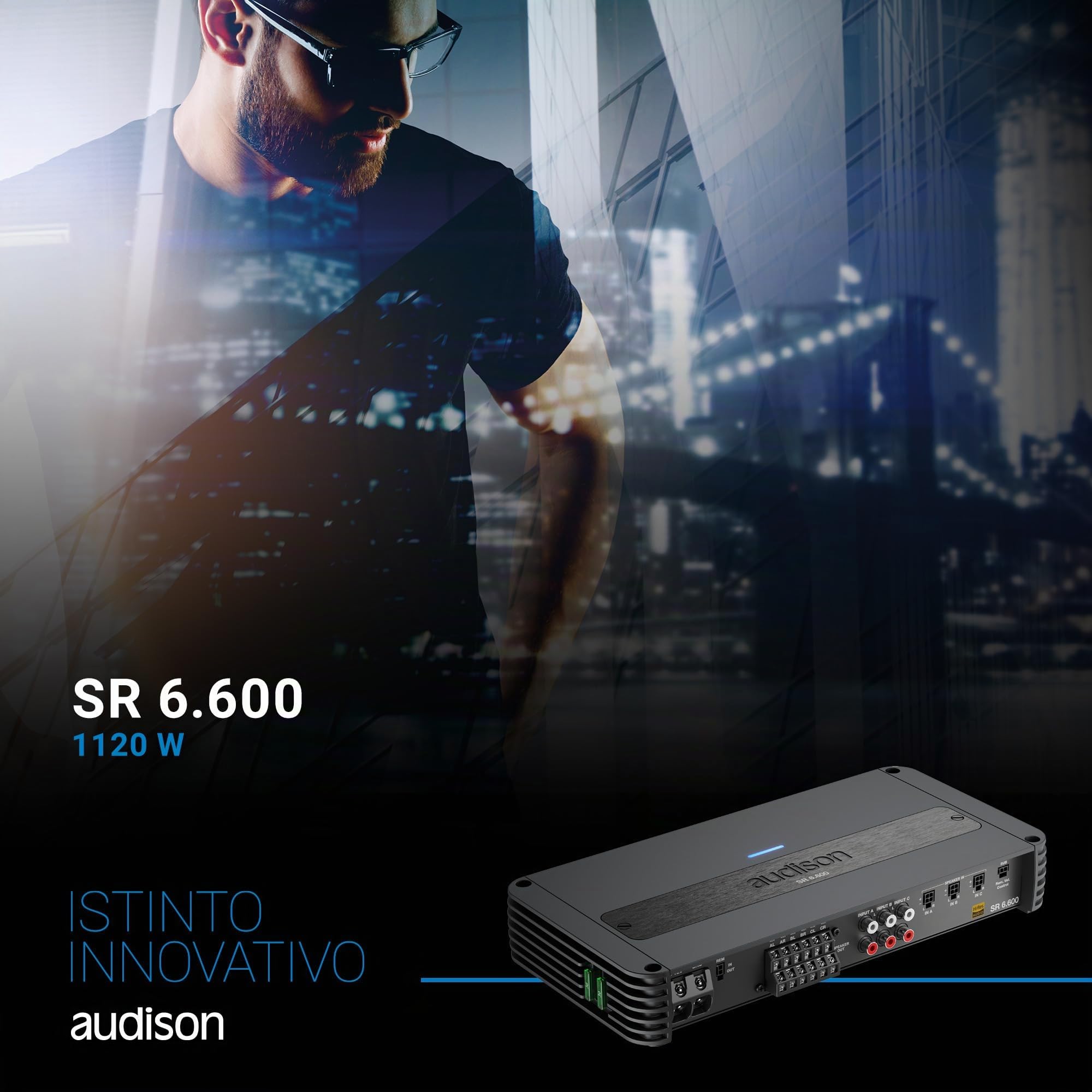 Audison SR 6.600 amplificatore 6 canali 1120W Hi-Res per auto