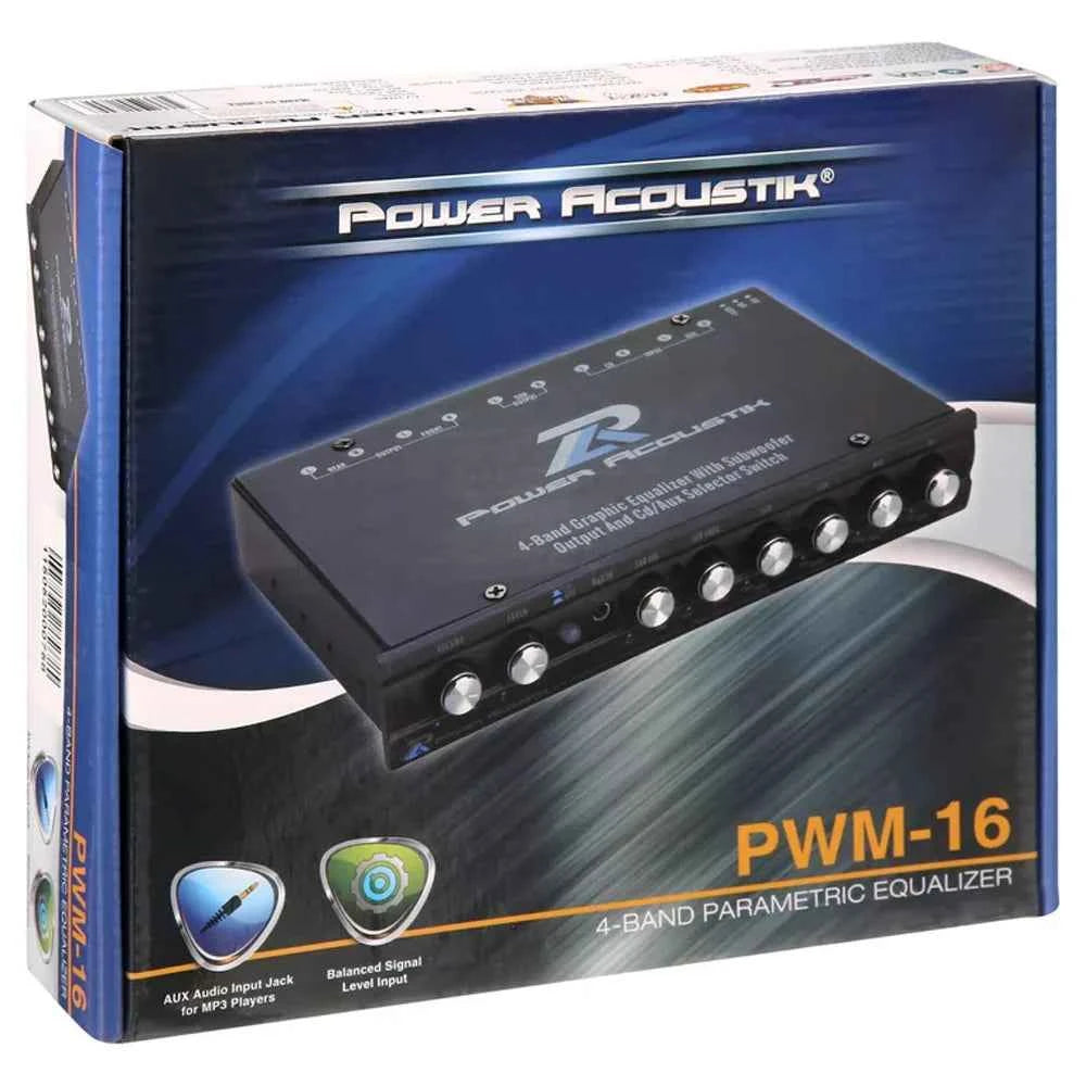 Power Acoustik PWM-16 equalizzatore auto 4 bande con preamp