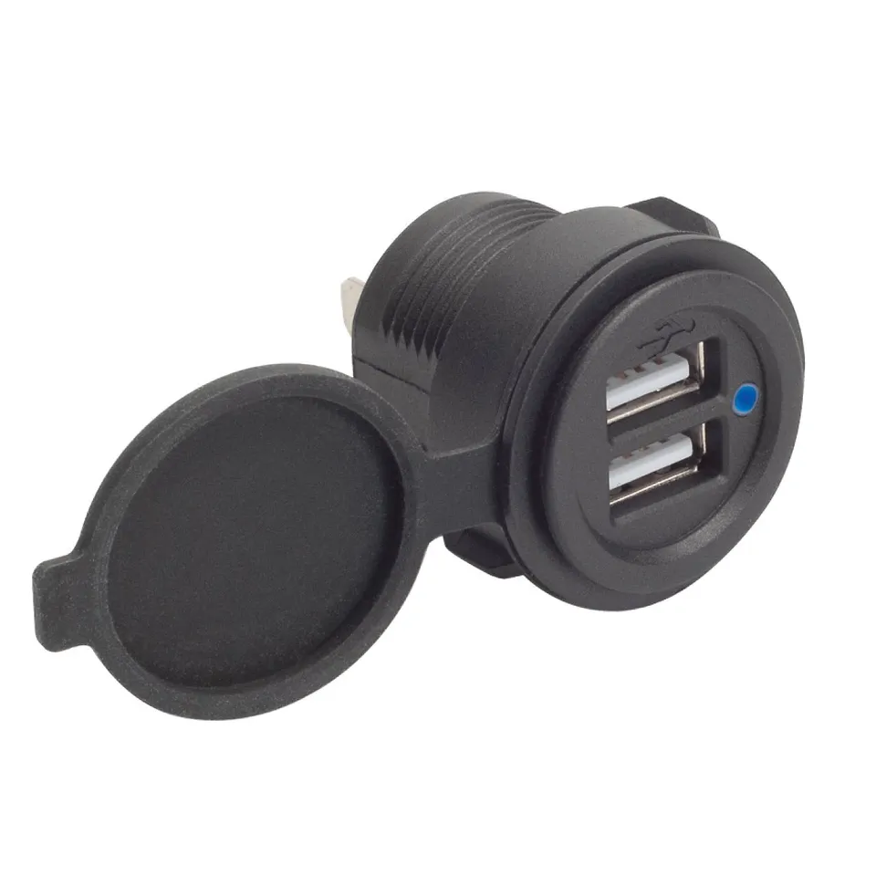Magnedyne AUX-USB-FMD4TC Doppia Presa USB Auto 12-24V LED Blu