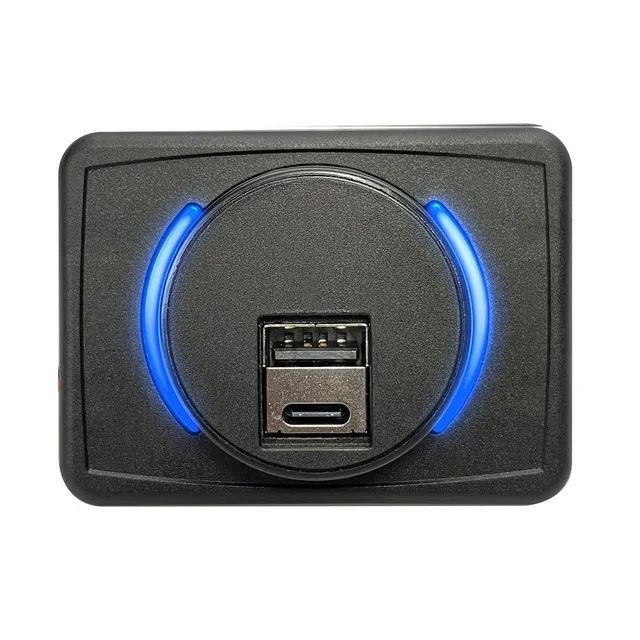 Magnedyne AUX-USB-SMACRC caricatore USB A+C 12V LED blu