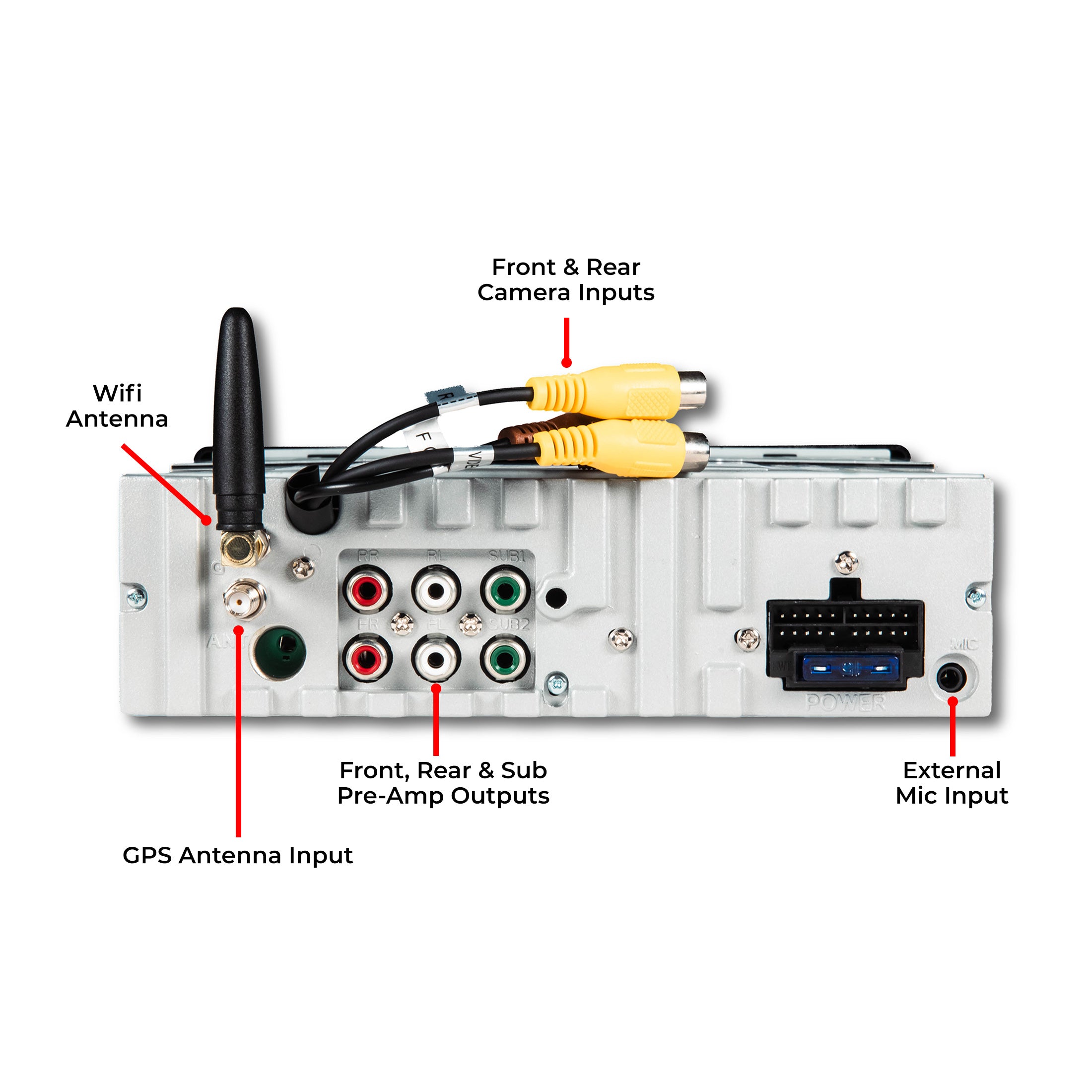 Power Acoustik PA-71WA autoradio 1 DIN 7" CarPlay wireless