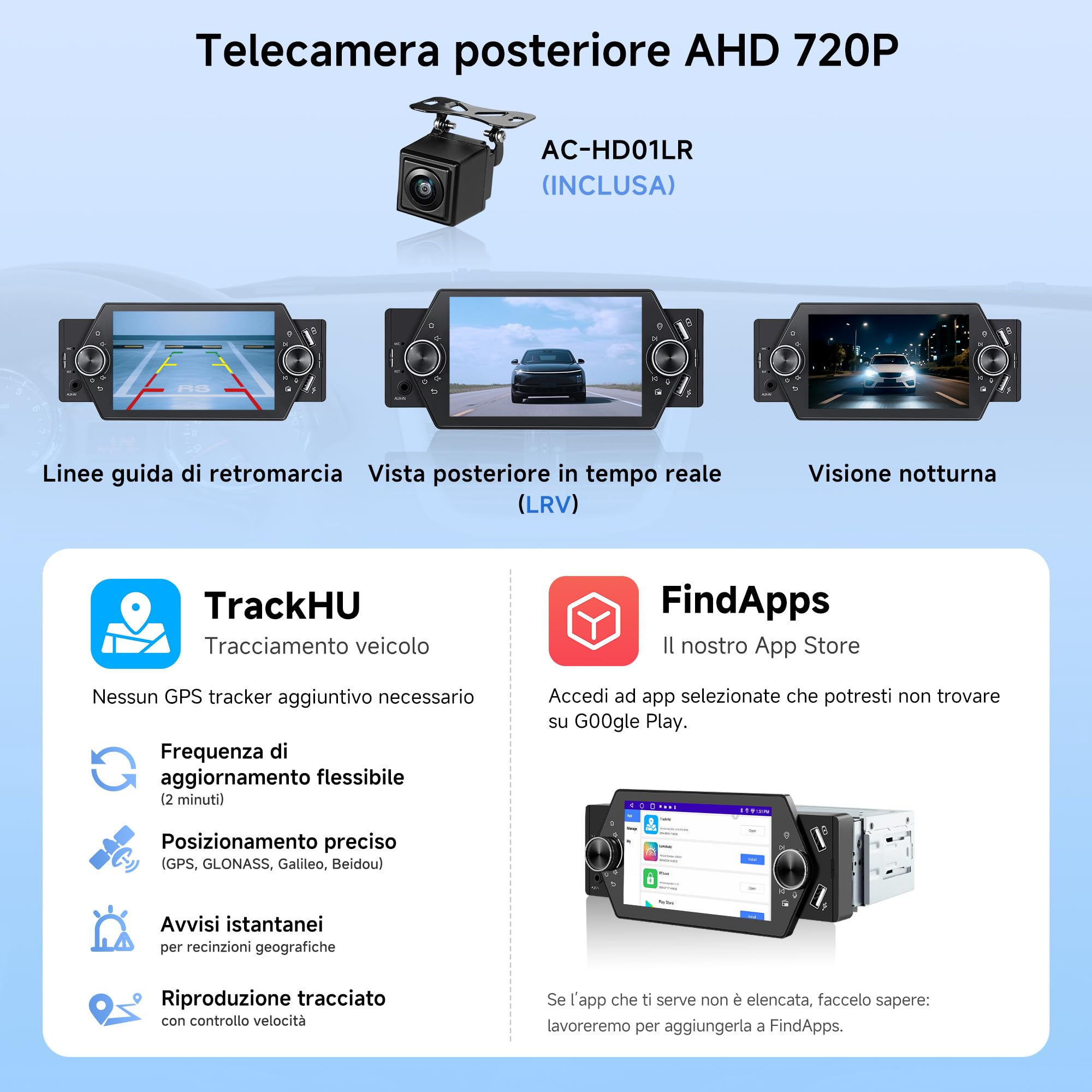 ATOTOZONE 1 Din autoradio Android 5 pollici CarPlay 2+32GB
