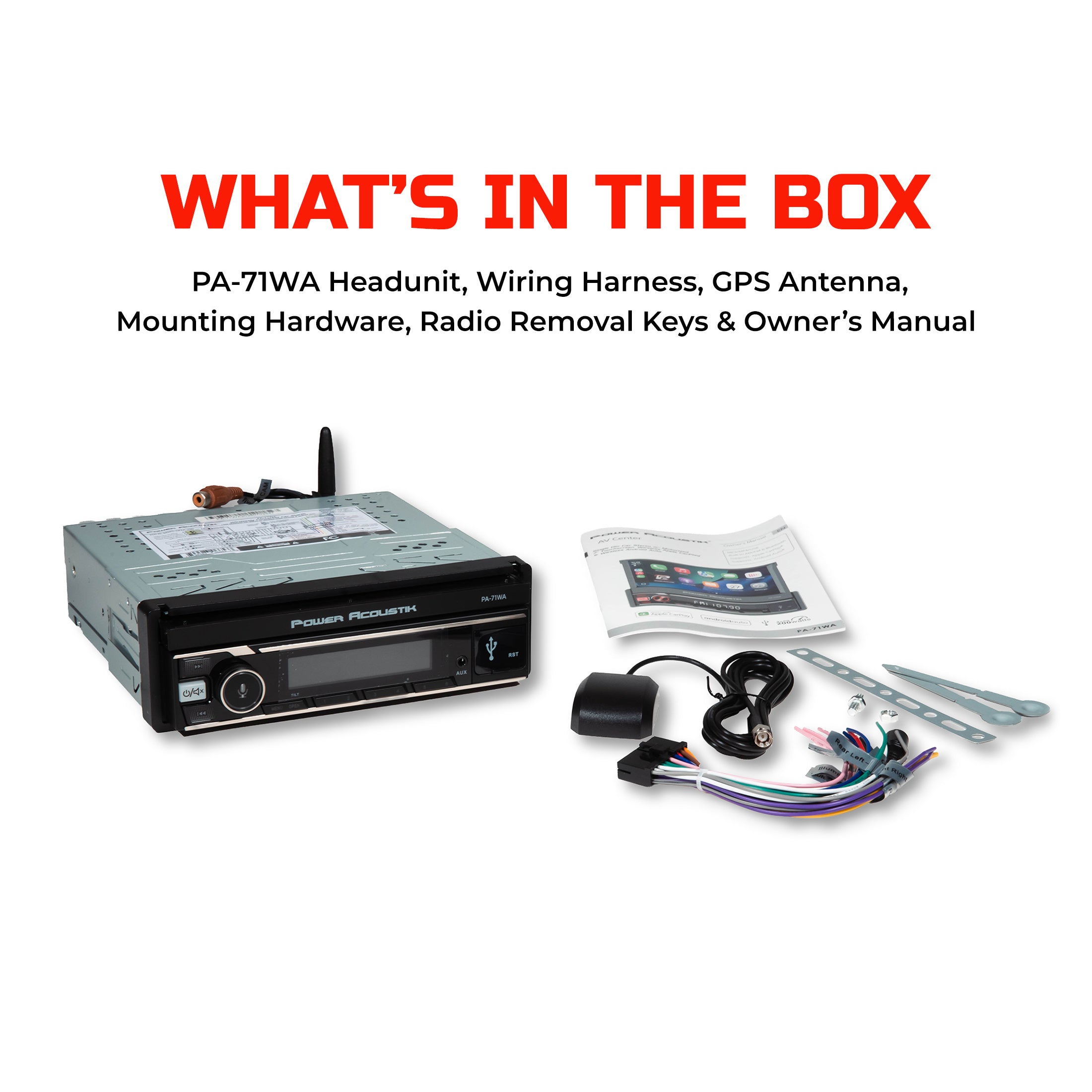 Power Acoustik PA-71WA autoradio 1 DIN 7" CarPlay wireless