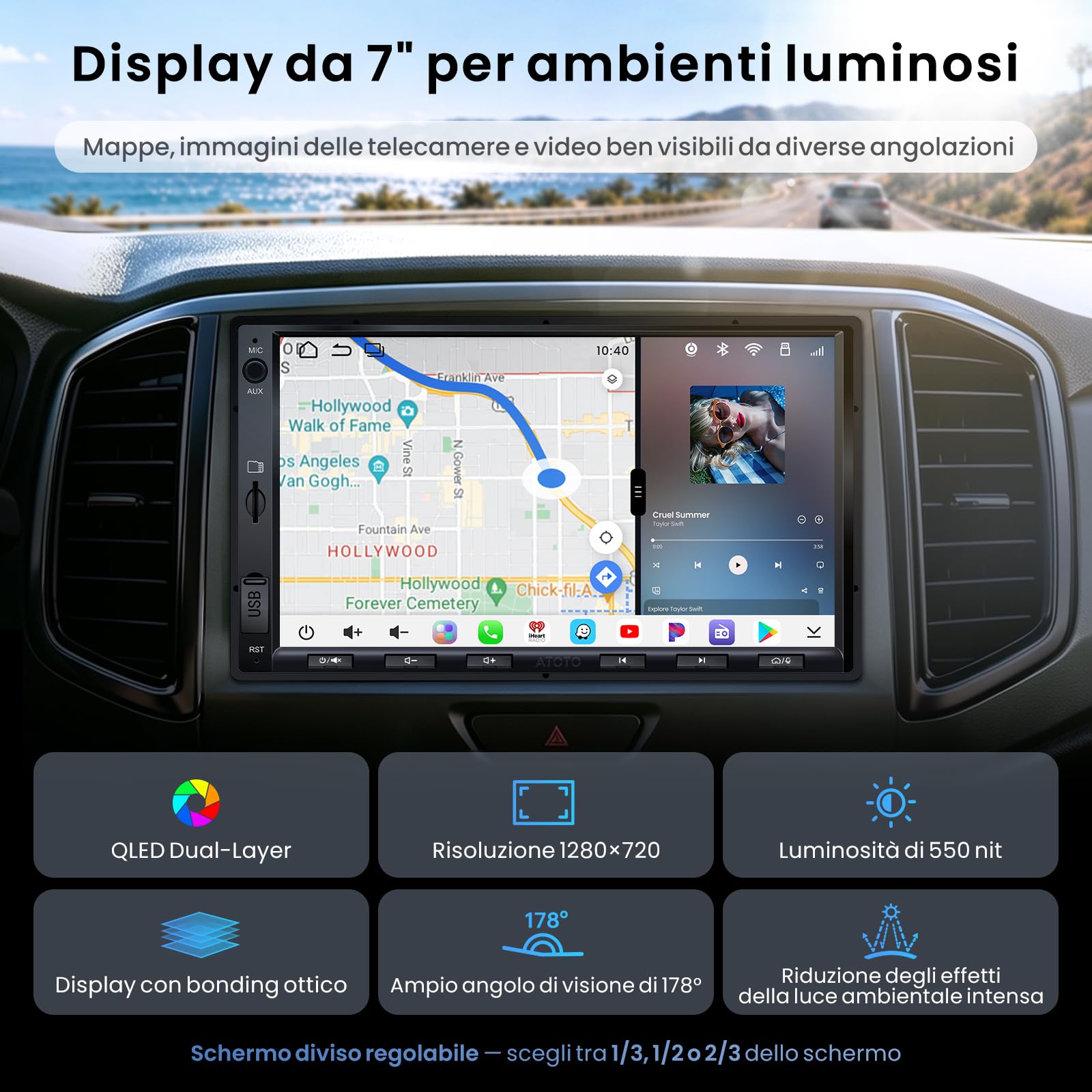 ATOTOZONE S8L 7 autoradio 2 DIN Android 4+64GB retrocamera