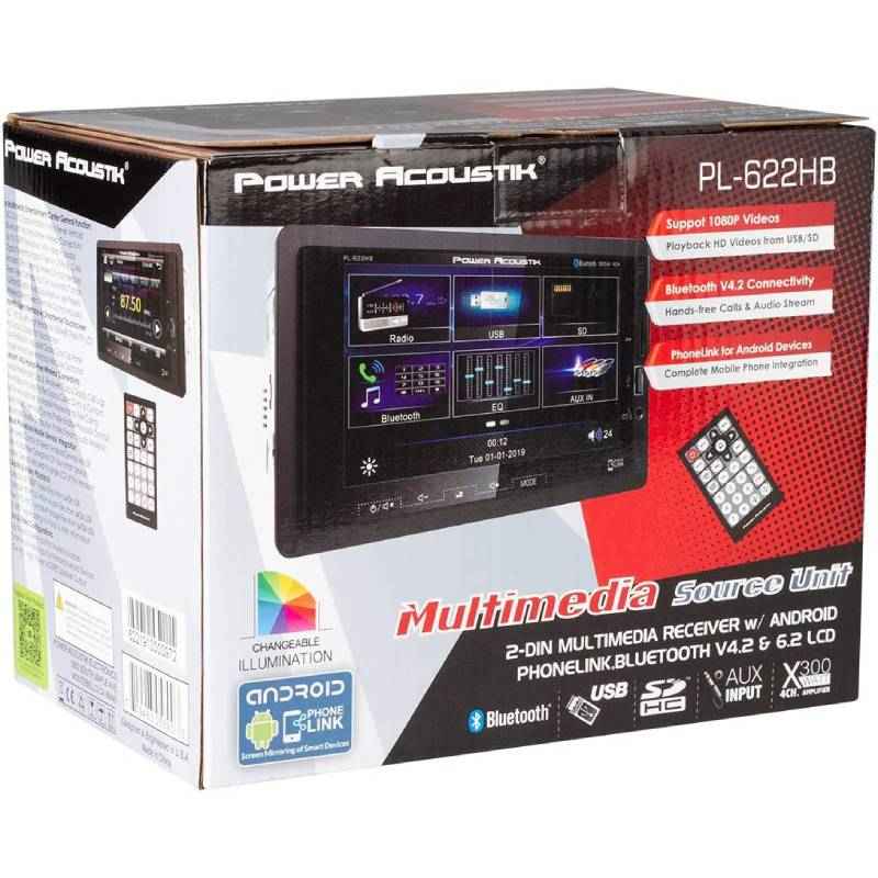 Power Acoustik PL-622HB autoradio 2 DIN 6.2" Bluetooth