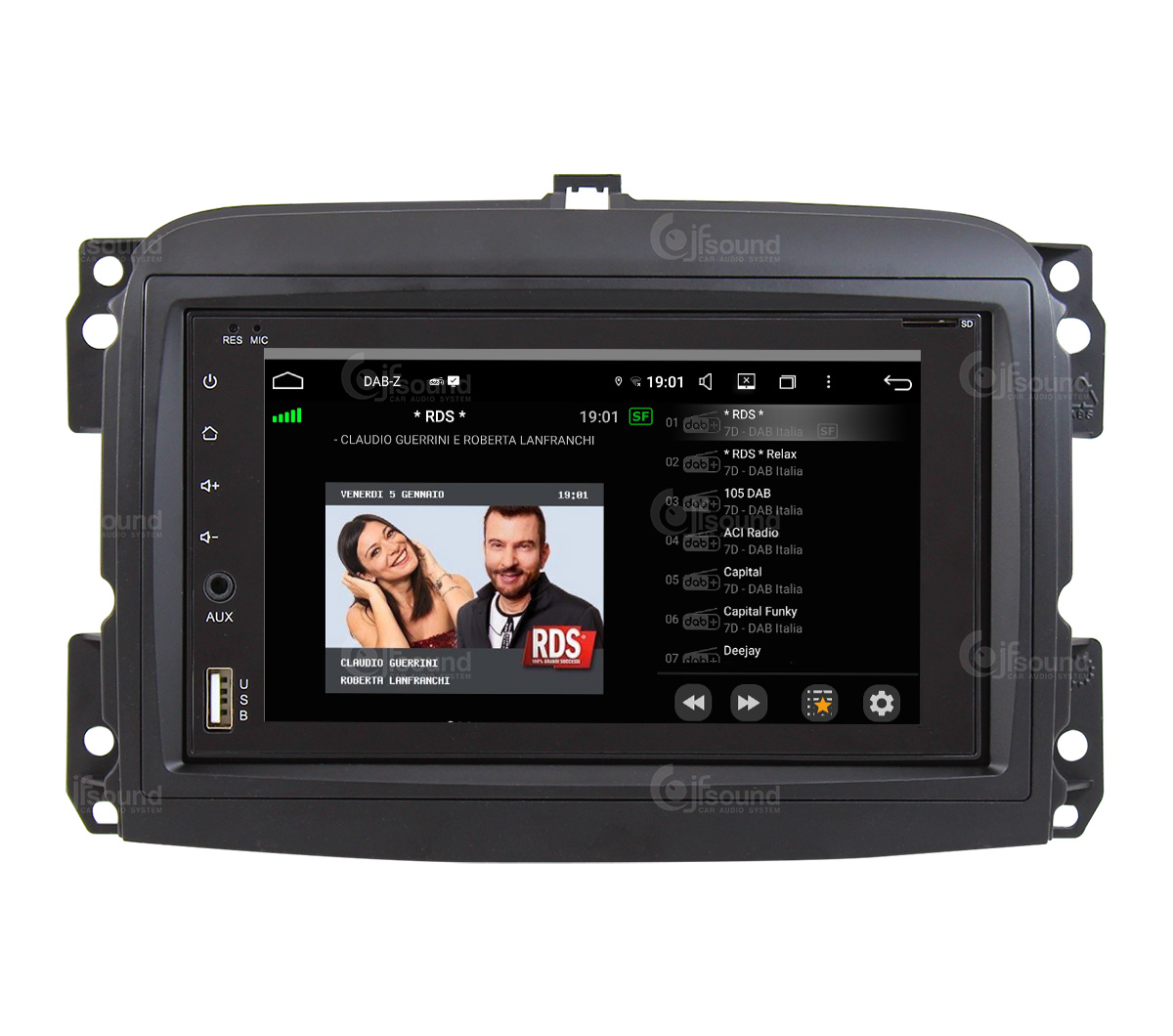 JFSound UP-PRO JF-227 autoradio Android CarPlay Fiat 500