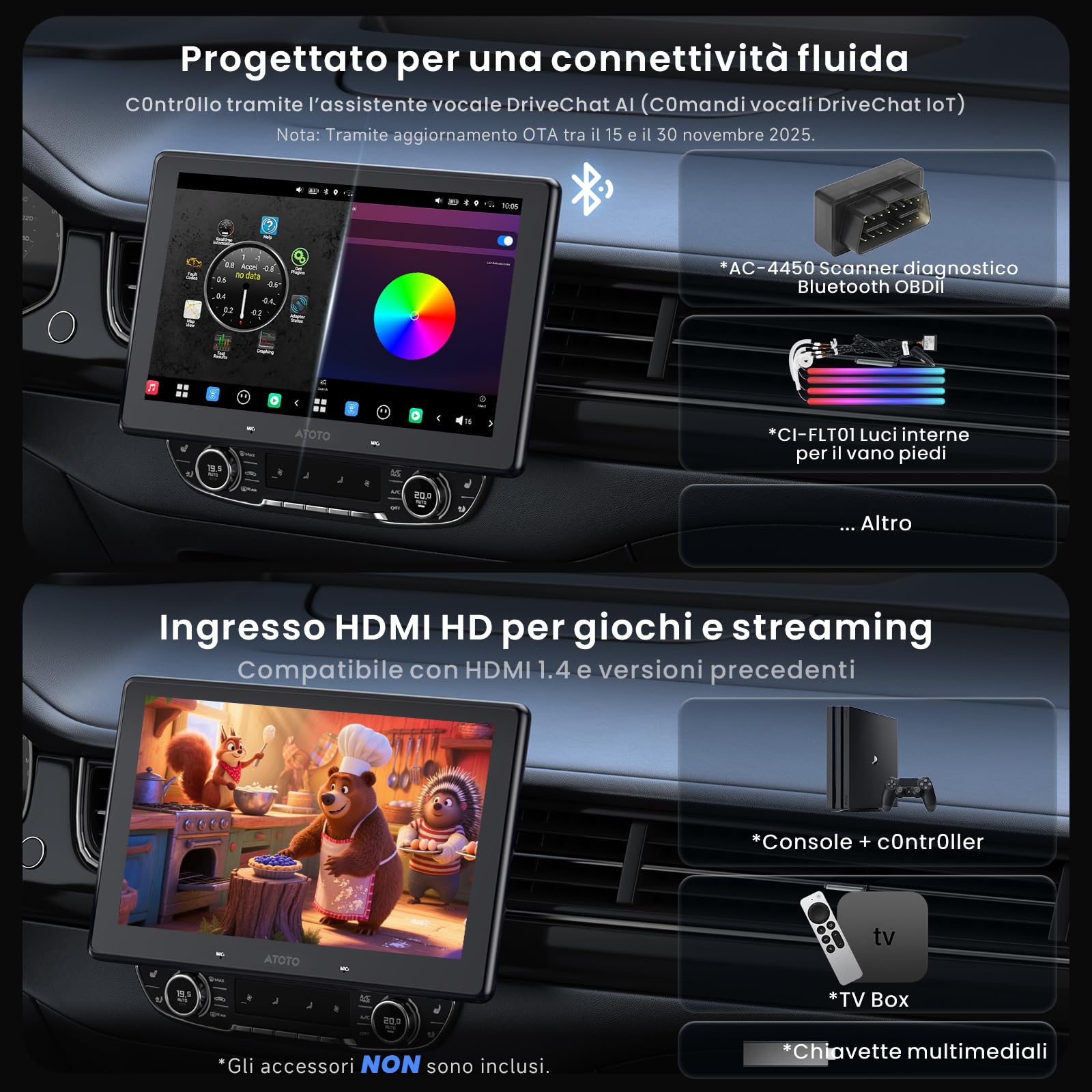 ATOTOZONE X10 Autoradio Android 10.1 Pollici 8+128GB 4G LTE