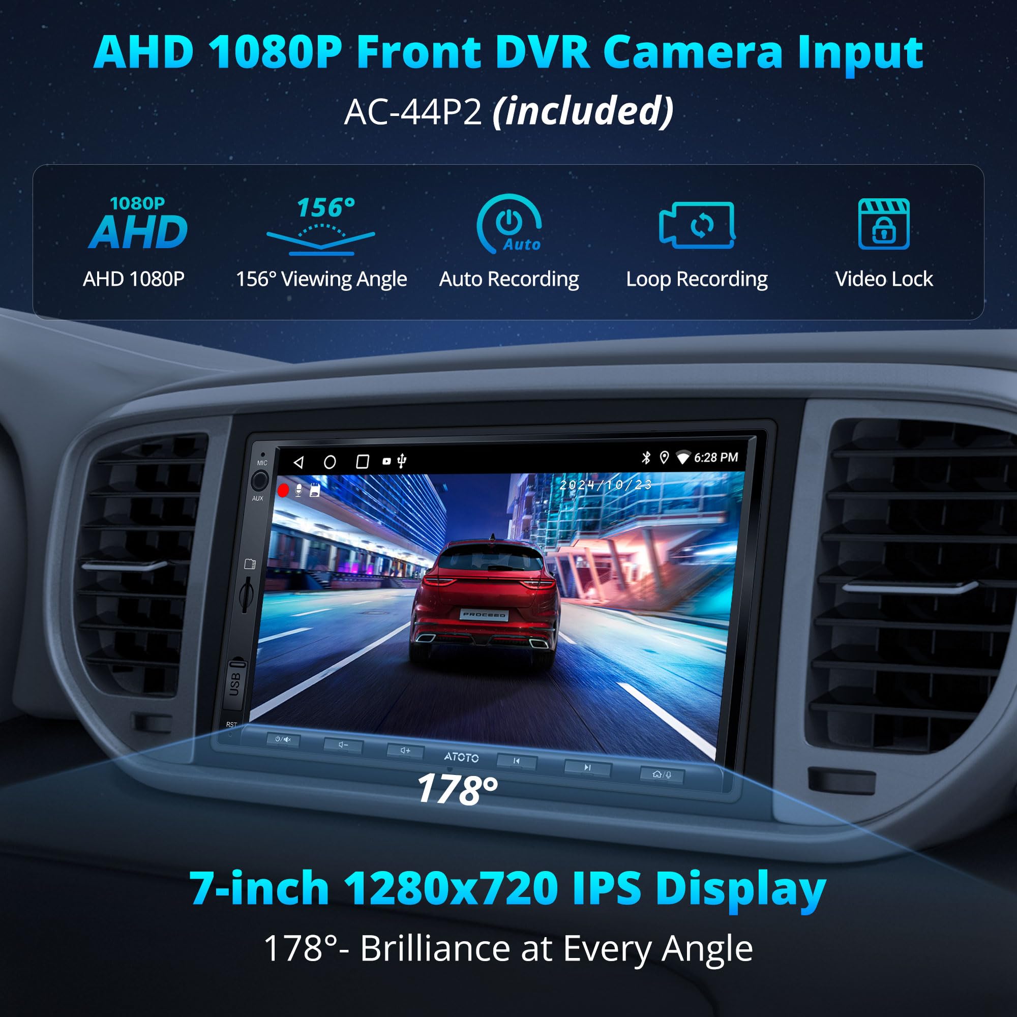 ATOTOZONE Car Stereo A5L autoradio 7" con DVR 2+32G