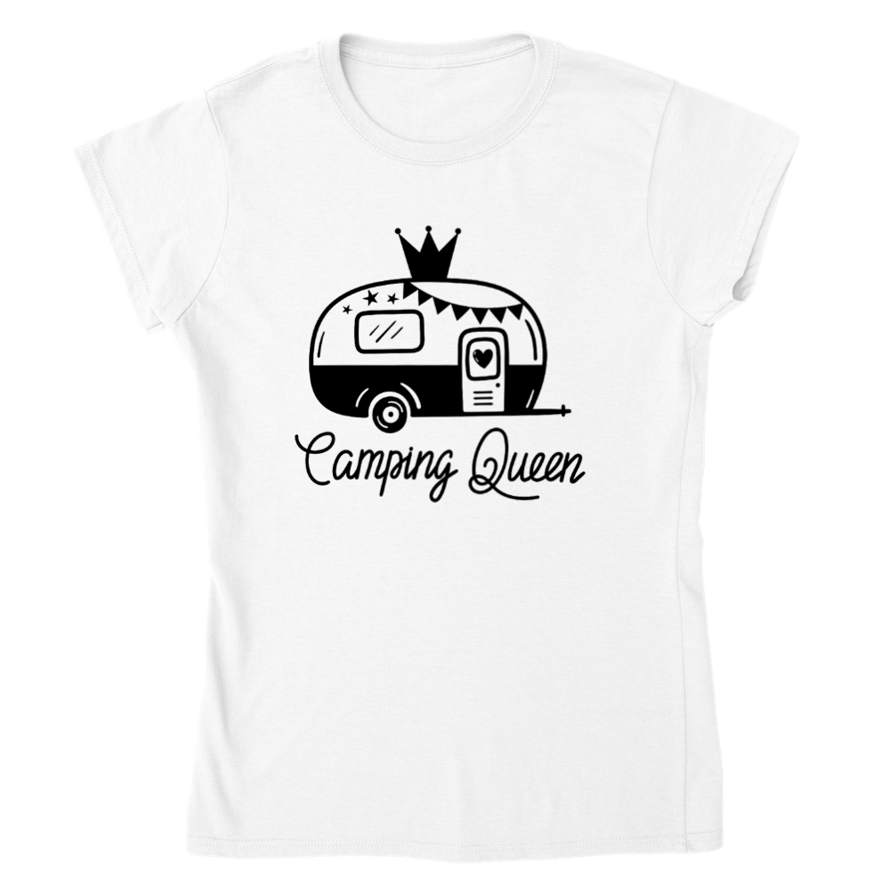 Camping Queen t-shirt donna girocollo bianca M