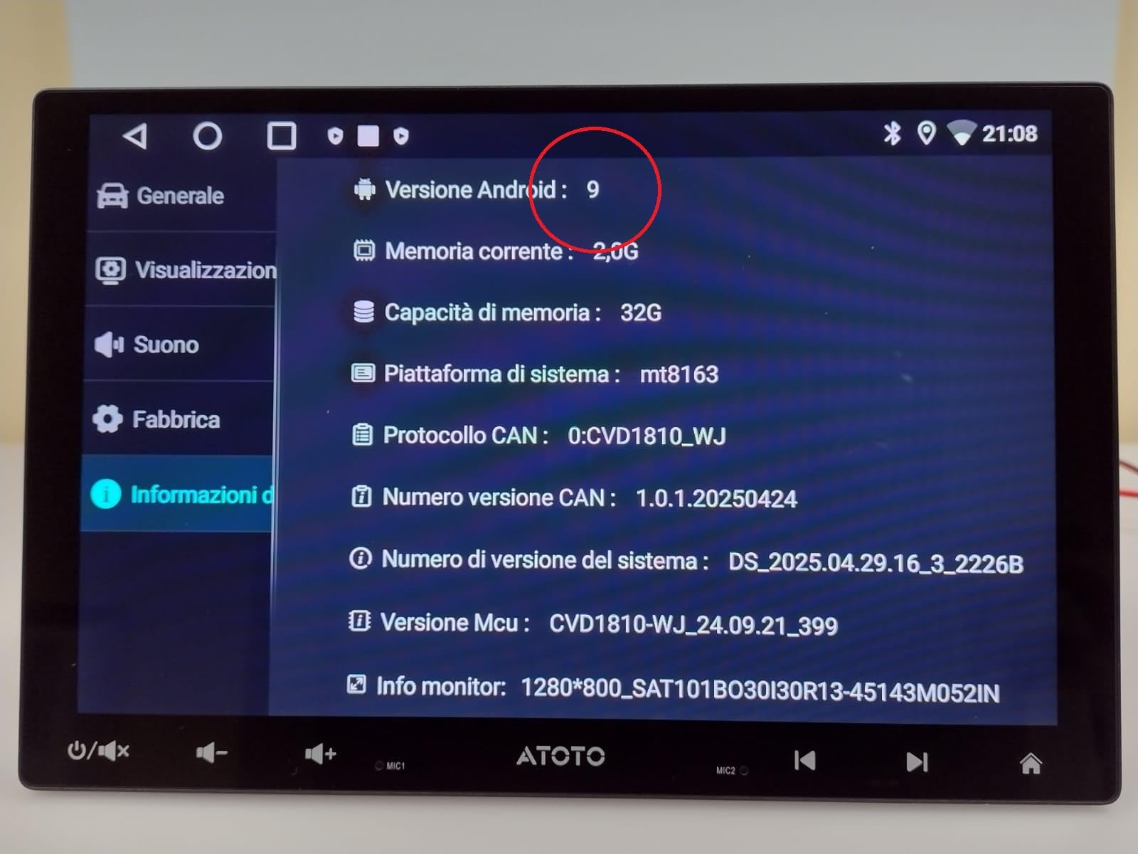 ATOTOZONE A5L autoradio Android 10.1" QLED 2G+32G CarPlay